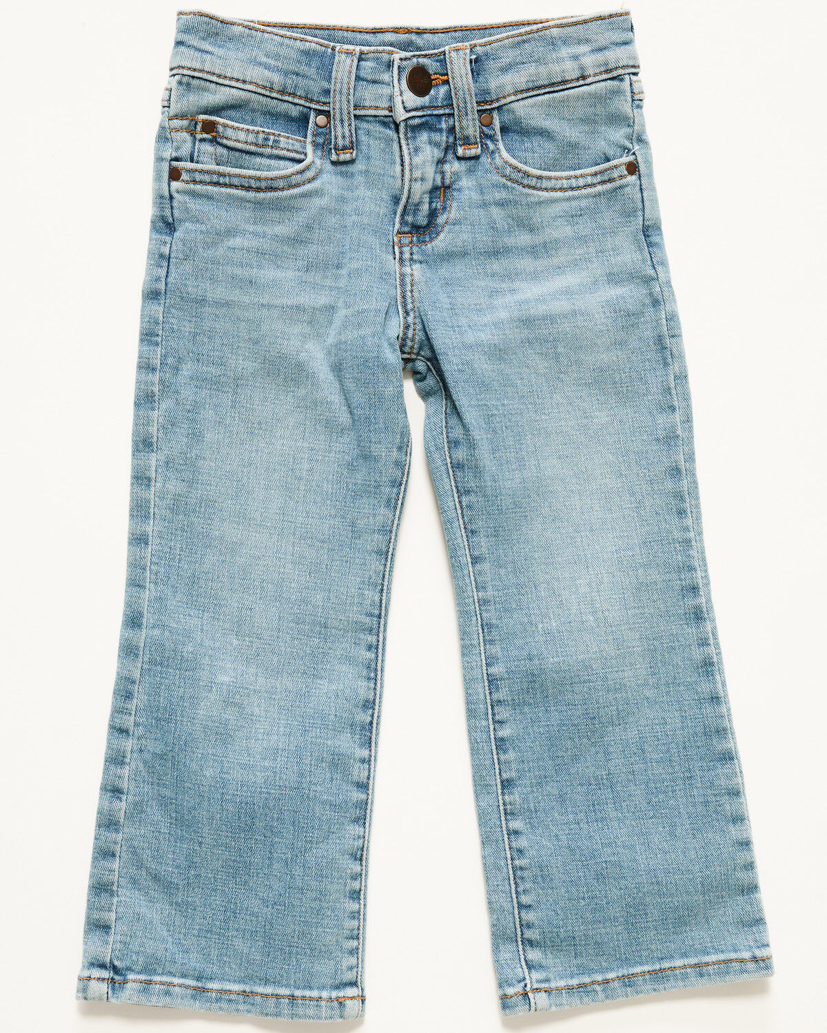 Image #3 - Wrangler Toddler Girls' Kelsey Light Wash Bootcut Stretch Denim Jeans, Light Wash, hi-res