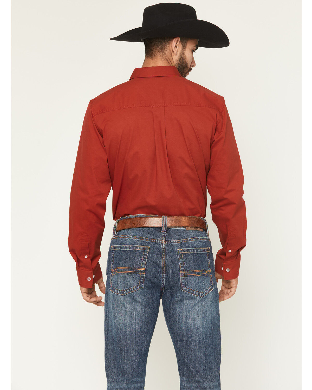 Image #4 - Cody James Men's Basic Twill Long Sleeve Button-Down Performance Western Shirt, Red, hi-res