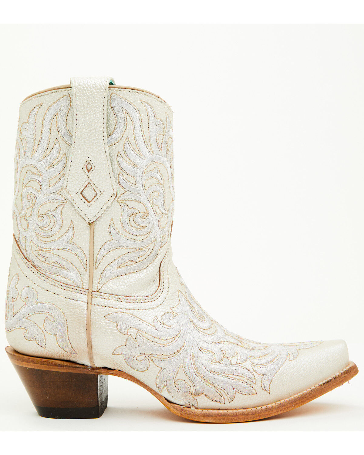 Image #2 - Corral Women's Embroidered Western Ankle Boots - Snip Toe, Ivory, hi-res