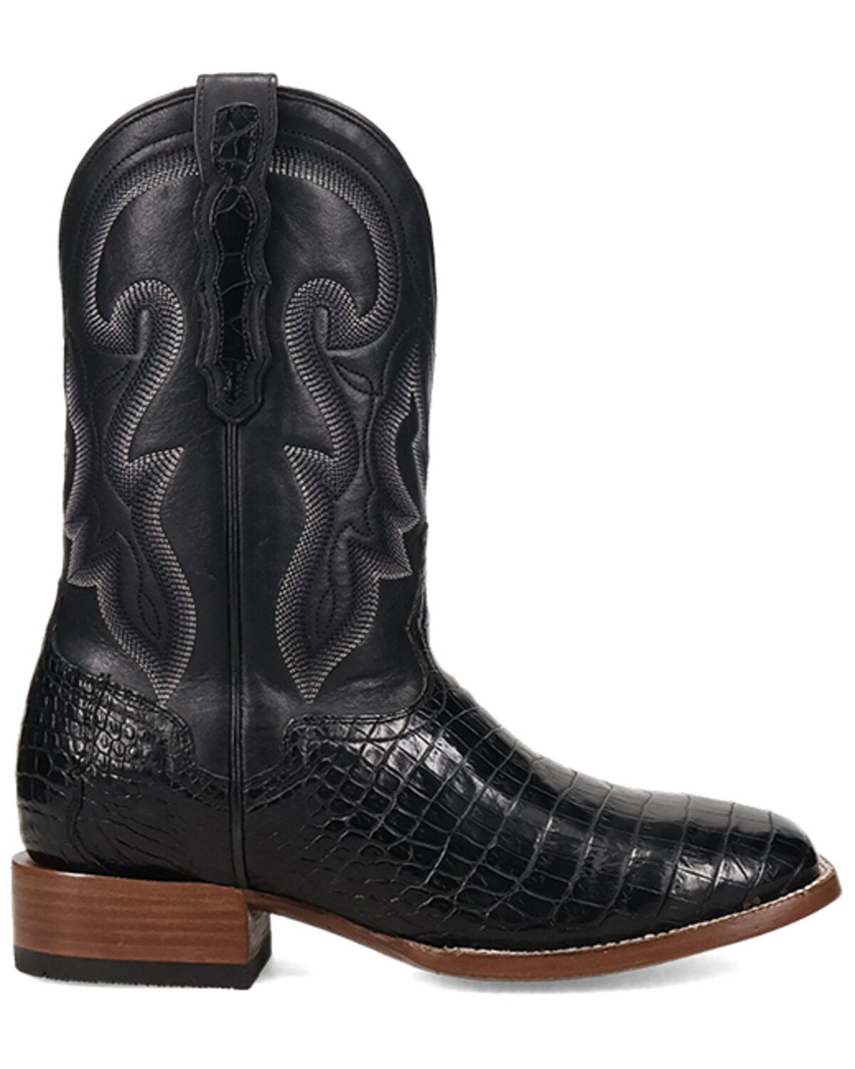 Image #2 - El Dorado Men's Nile Exotic Crocodile Western Boots - Broad Square Toe, Black, hi-res
