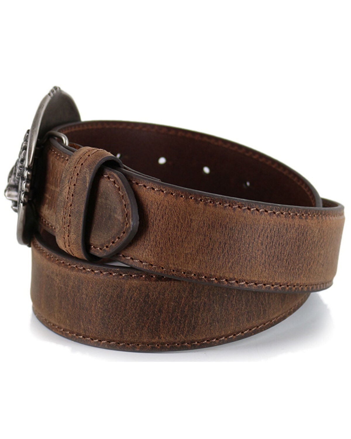 Image #4 - Cody James&reg; Men's Patriotic Eagle Leather Belt, Brown, hi-res