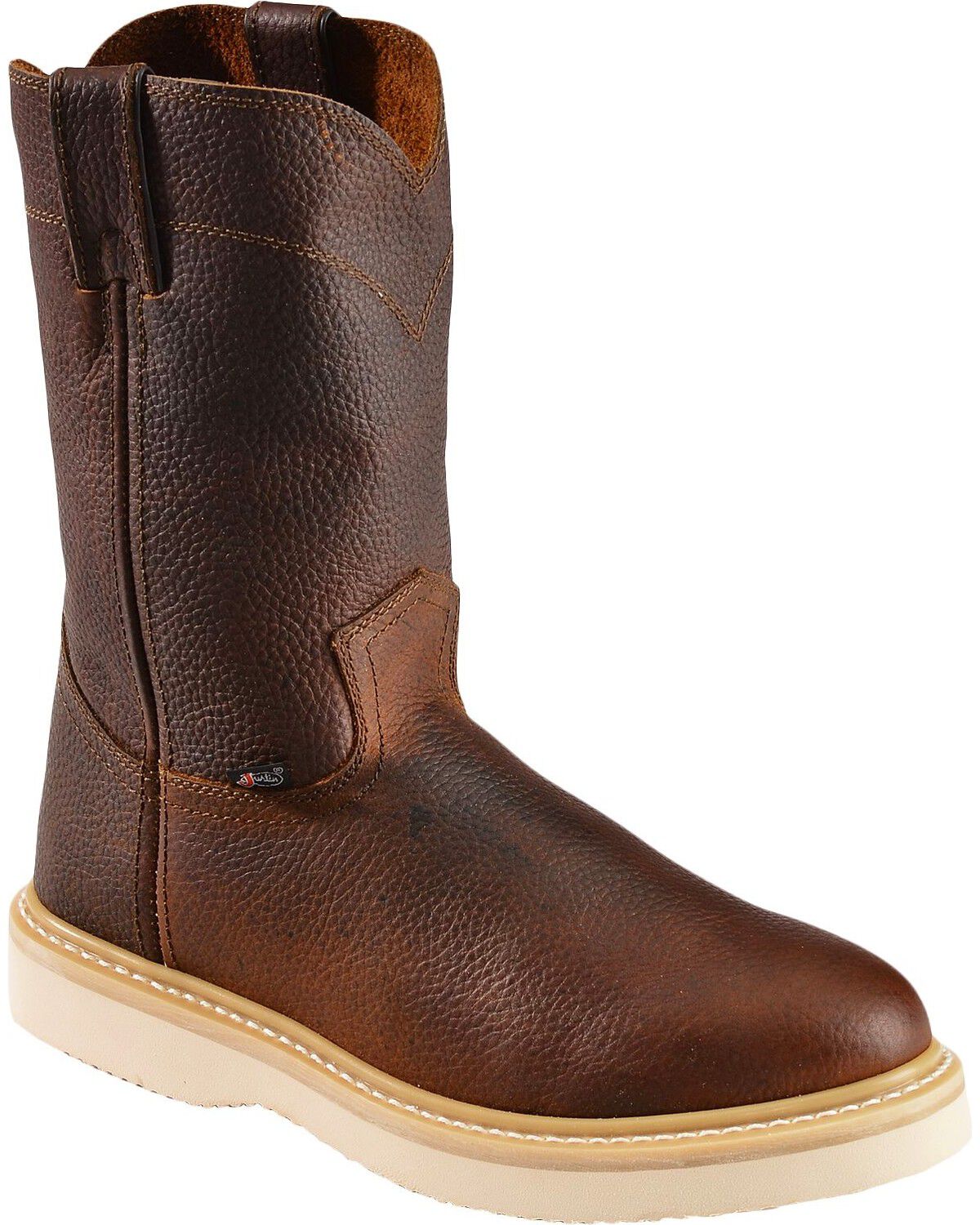 Justin Men's Axe Electrical Hazard Light Duty Pull On Work Boots - Soft Toe, Tan, hi-res