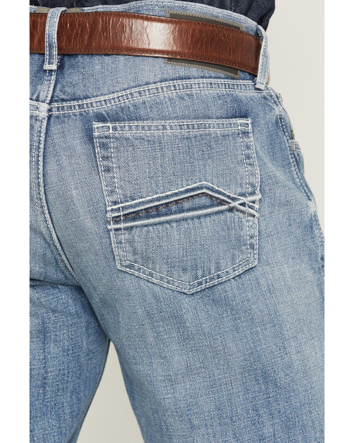 Image #4 - Ariat Men's M2 Kash Chet Light Wash Relaxed Straight Denim Jeans, Light Wash, hi-res