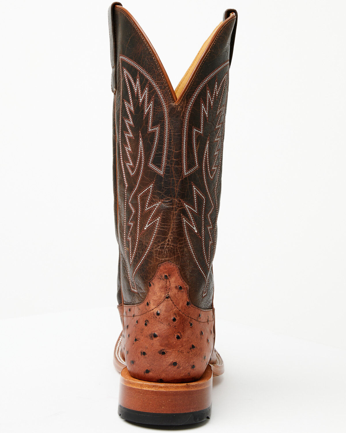 Image #5 - Horse Power Men's Boot Barn Exclusive Ostrich Print Tall Western Boots - Broad Square Toe, Cognac, hi-res