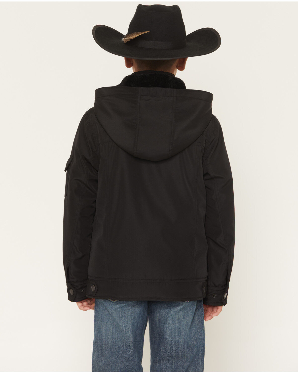 Image #4 - Urban Republic Boys' Fur Lined Jacket, Black, hi-res