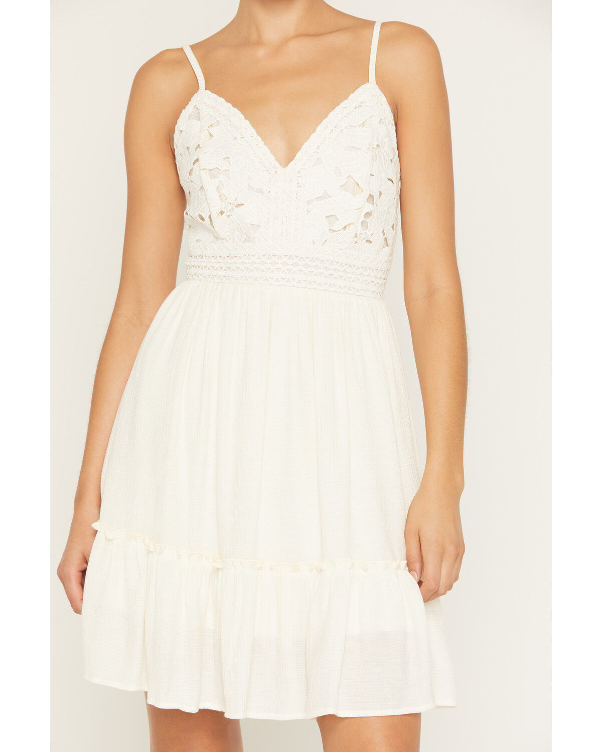 Image #3 - Shyanne Women's Lace Sleeveless Tie-Back Mini Dress, Cream, hi-res