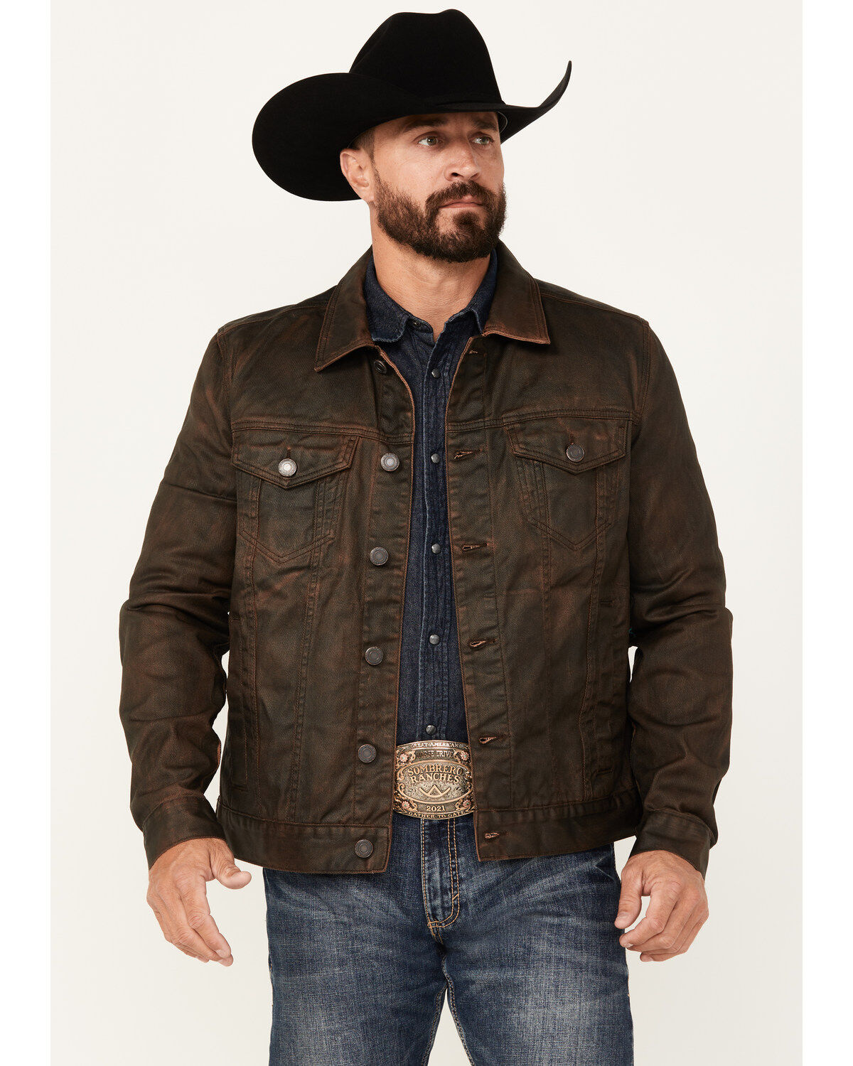 Image #1 - Moonshine Spirit&reg; Men's Coated Denim Jacket, Brown, hi-res