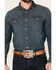 Image #3 - Cody James Men's Medium Wash Denim Long Sleeve Pearl Snap Western Shirt - Tall, Medium Wash, hi-res