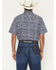 Image #4 - Ely Walker Men's Floral Print Short Sleeve Pearl Snap Western Shirt, Navy, hi-res