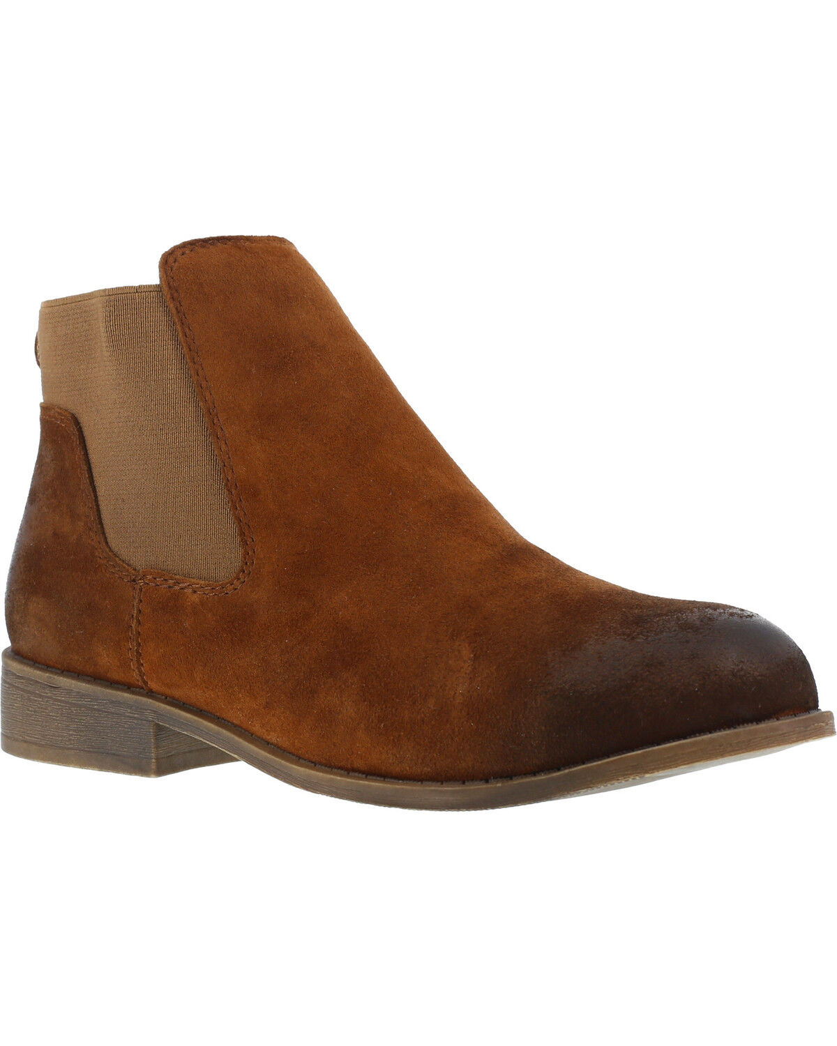 Image #1 - Rockport Women's Junction View Twin Gore Slip-On Booties - Steel Toe, Brown, hi-res