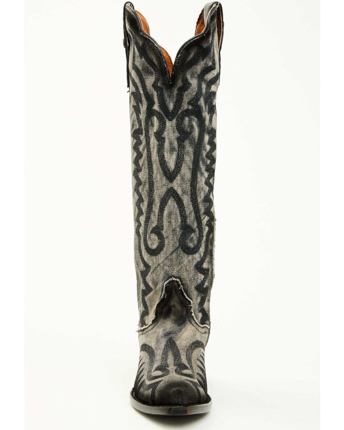 Image #4 - Dan Post Women's Denim Darlin Tall Western Boots - Snip Toe, Black, hi-res