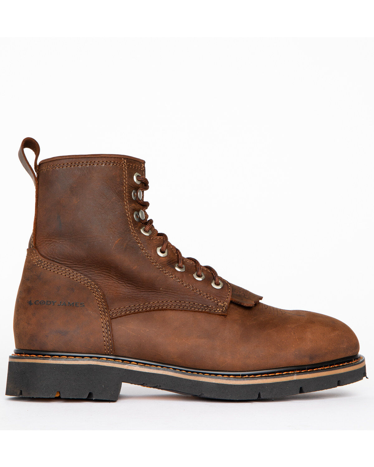 Image #2 - Cody James Men's 8" Mustang Lace-Up Kiltie Work Boots - Composite Toe, Brown, hi-res
