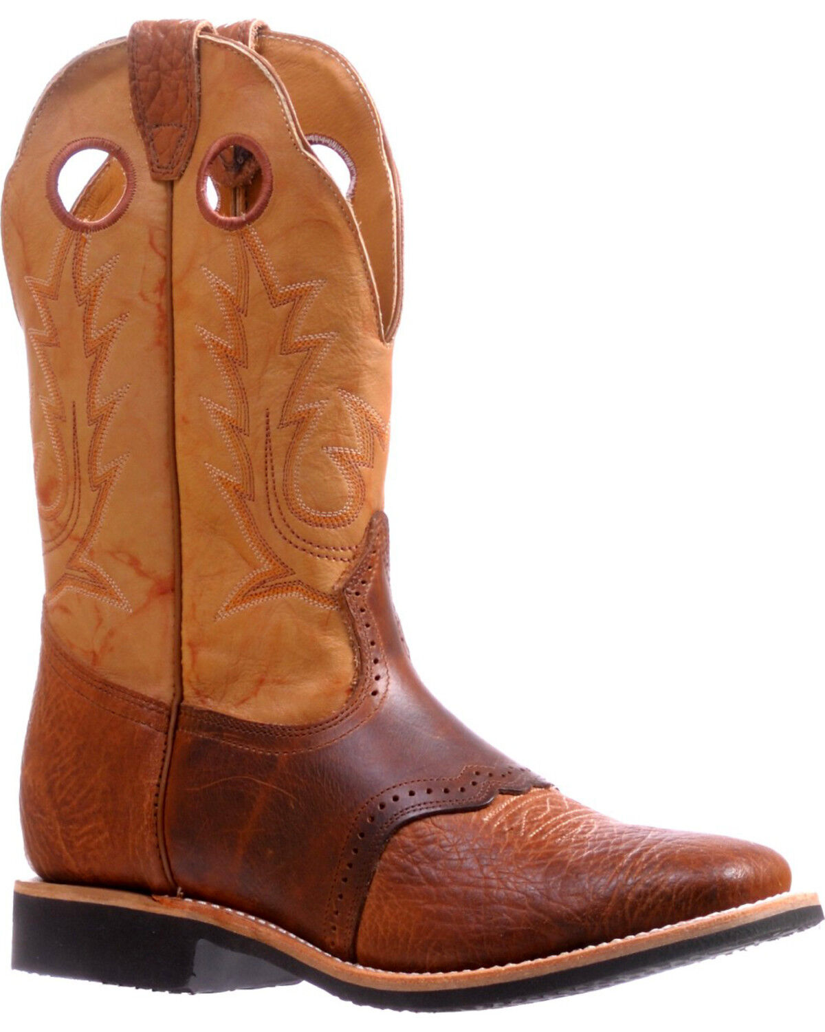 Image #1 - Boulet Cognac Bullhide Extralight Cowboy Boots - Square Toe 5263, Cognac, hi-res