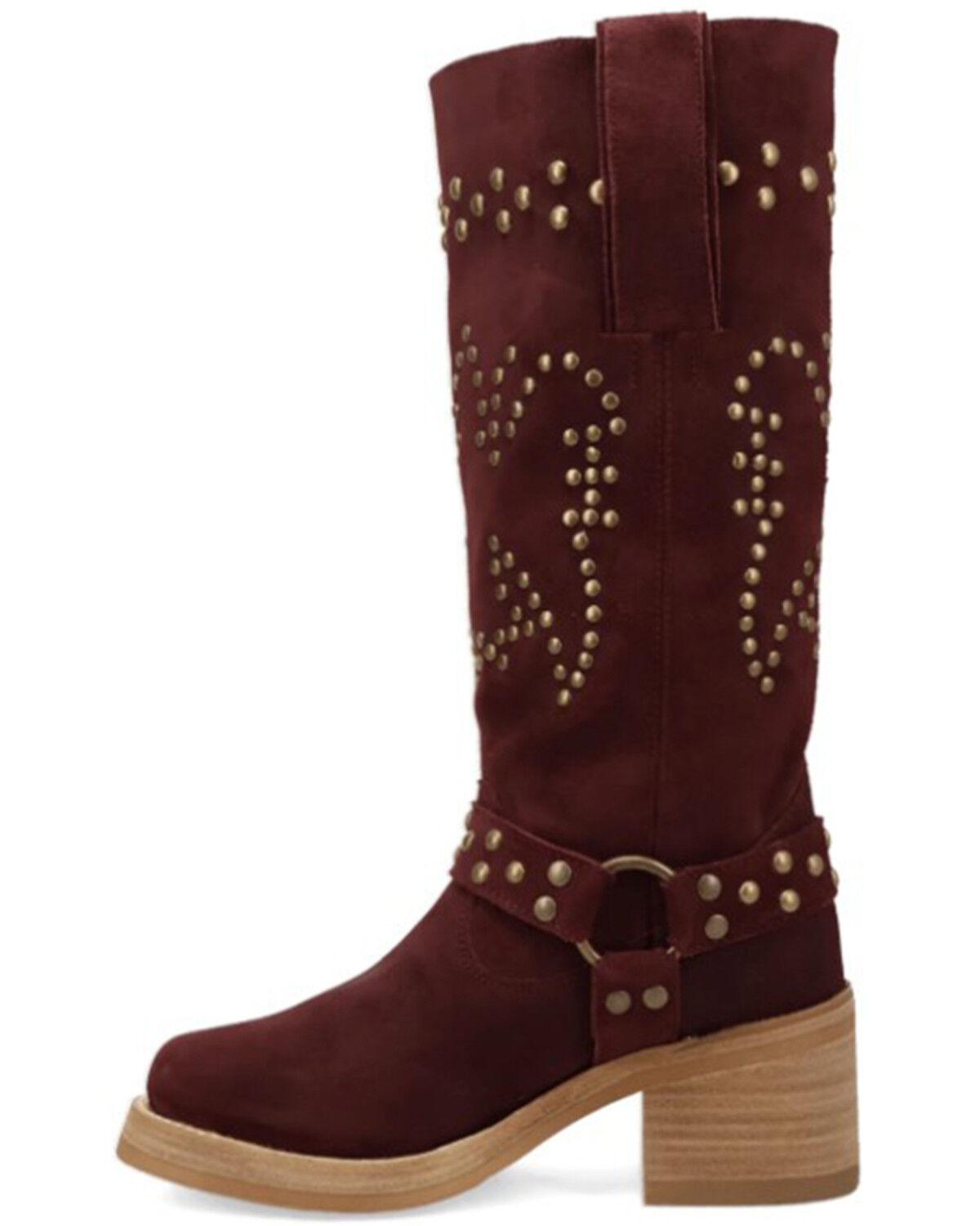 Image #3 - Dingo Women's Troubadour Studded Tall Fashion Boots - Round Toe, Burgundy, hi-res