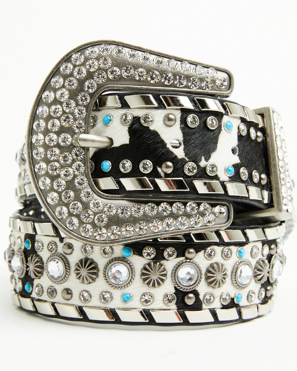 Image #1 - Shyanne Women's Noemi Hairon Embellished Leather Belt, Black, hi-res