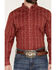 Image #3 - Cody James Men's Ol Hickory Floral Stripe Print Long Sleeve Button-Down Stretch Western Shirt - Big, Red, hi-res