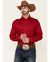 Image #1 - Roper Men's Solid Amarillo Collection Long Sleeve Button-Down Western Shirt, Red, hi-res