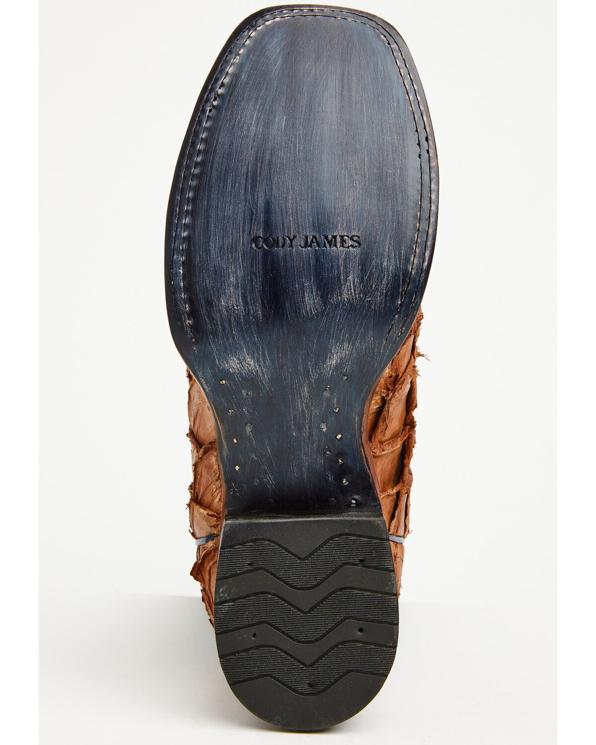 Image #7 - Cody James Men's America 250 Freedom Exotic Pirarucu Western Boots - Broad Square Toe, Blue, hi-res