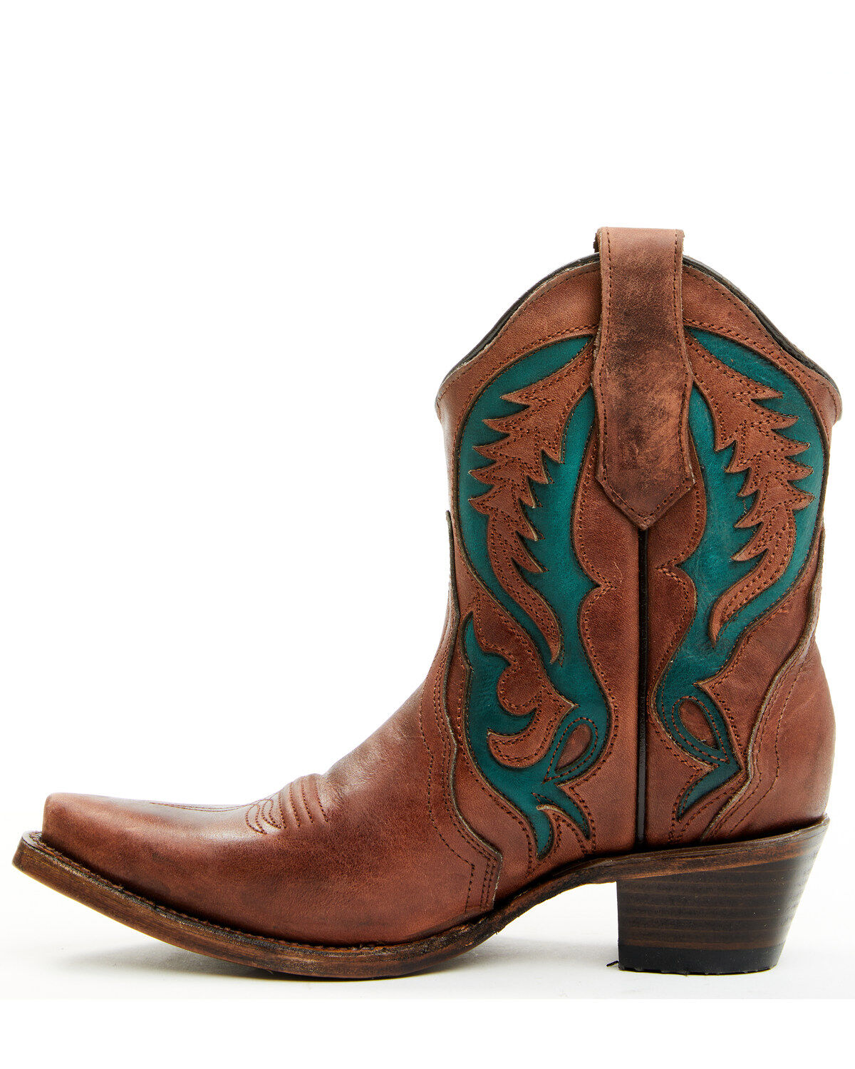 Image #3 - Circle G Women's Inlay Western Booties - Snip Toe, Brown, hi-res