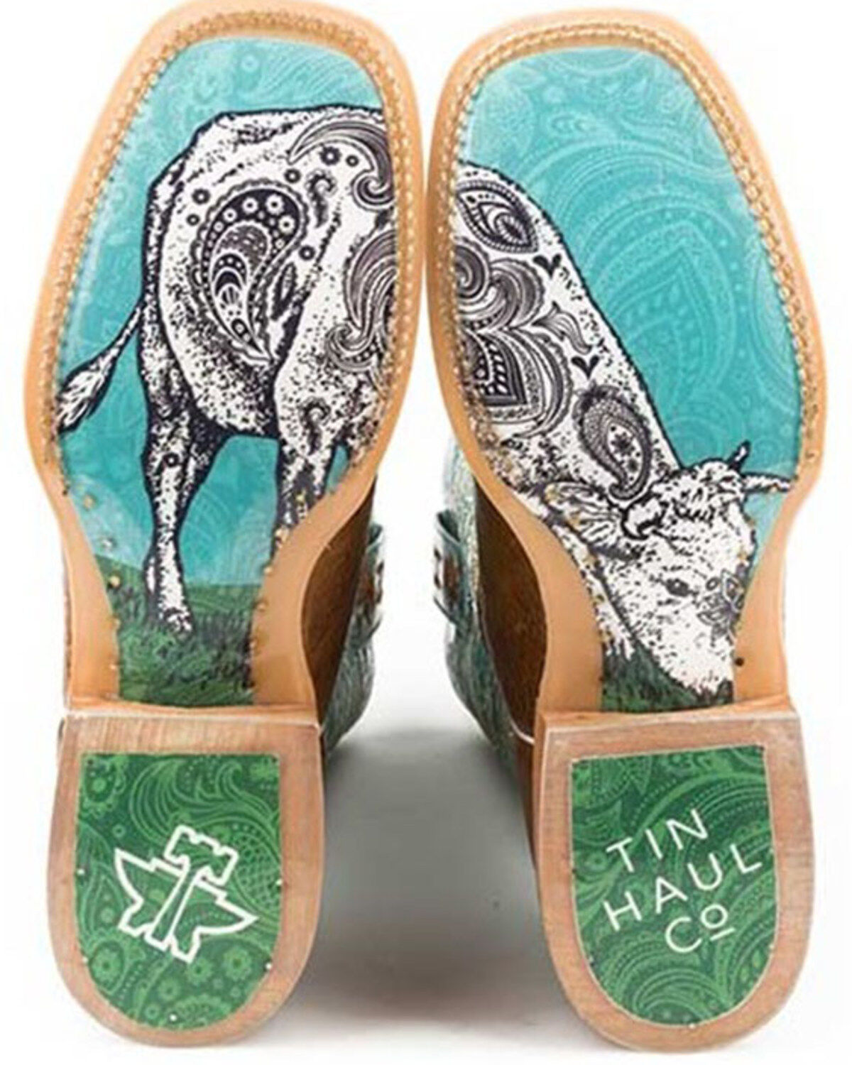 Image #2 - Tin Haul Women's Yee-Haw Western Boots - Square Toe, Tan, hi-res