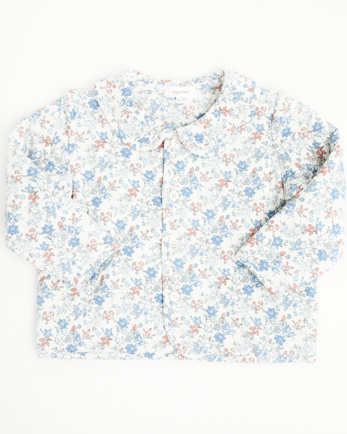 Image #1 - Angel Dear Infant Girls' Floral Quilted Jacket, Ivory, hi-res