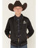 Image #2 - Hooey Boys' Big Sky Logo Bomber Jacket, Black, hi-res