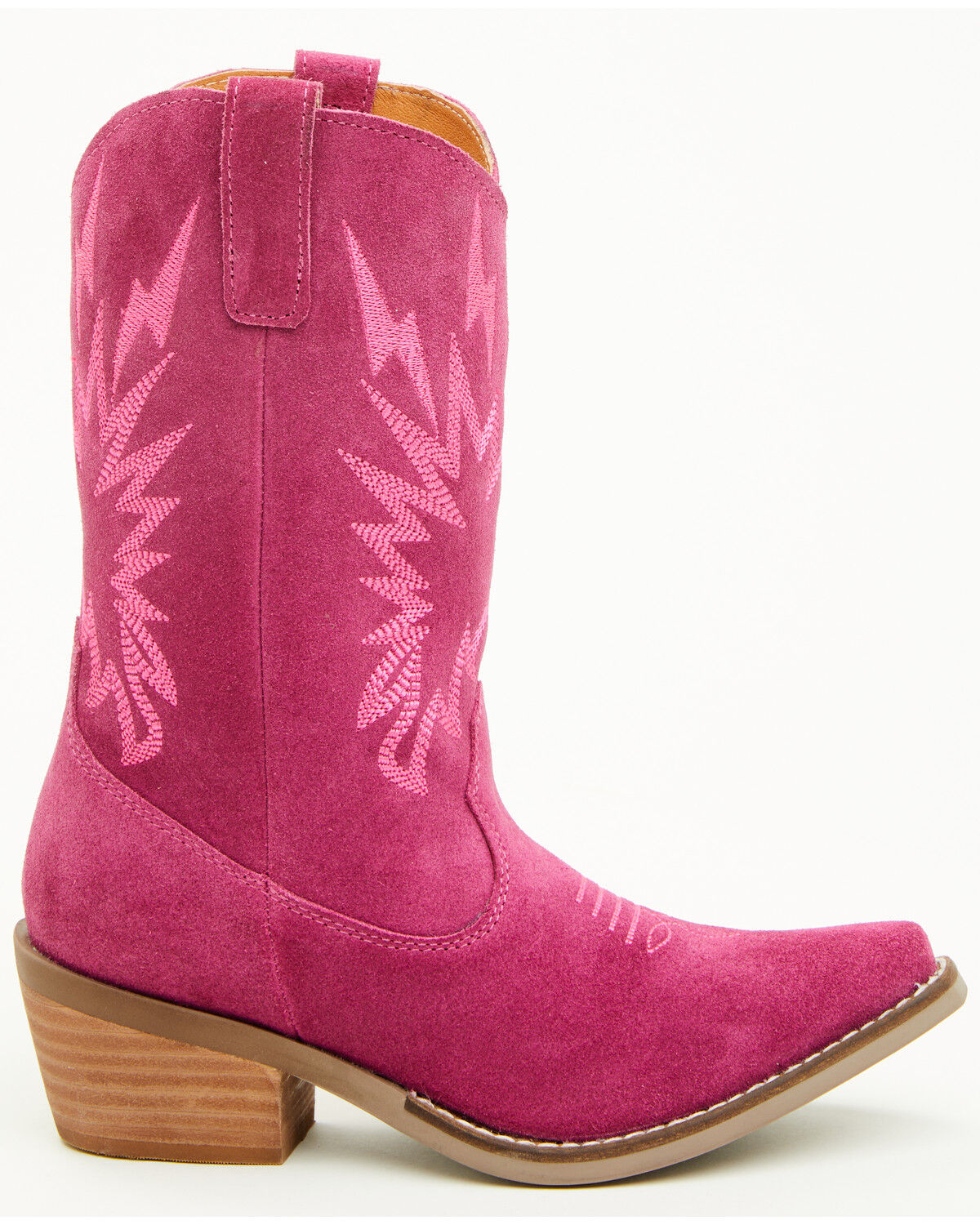 Image #2 - Dingo Little Girls' Thunder Road Suede Western Boots - Snip Toe, Pink, hi-res
