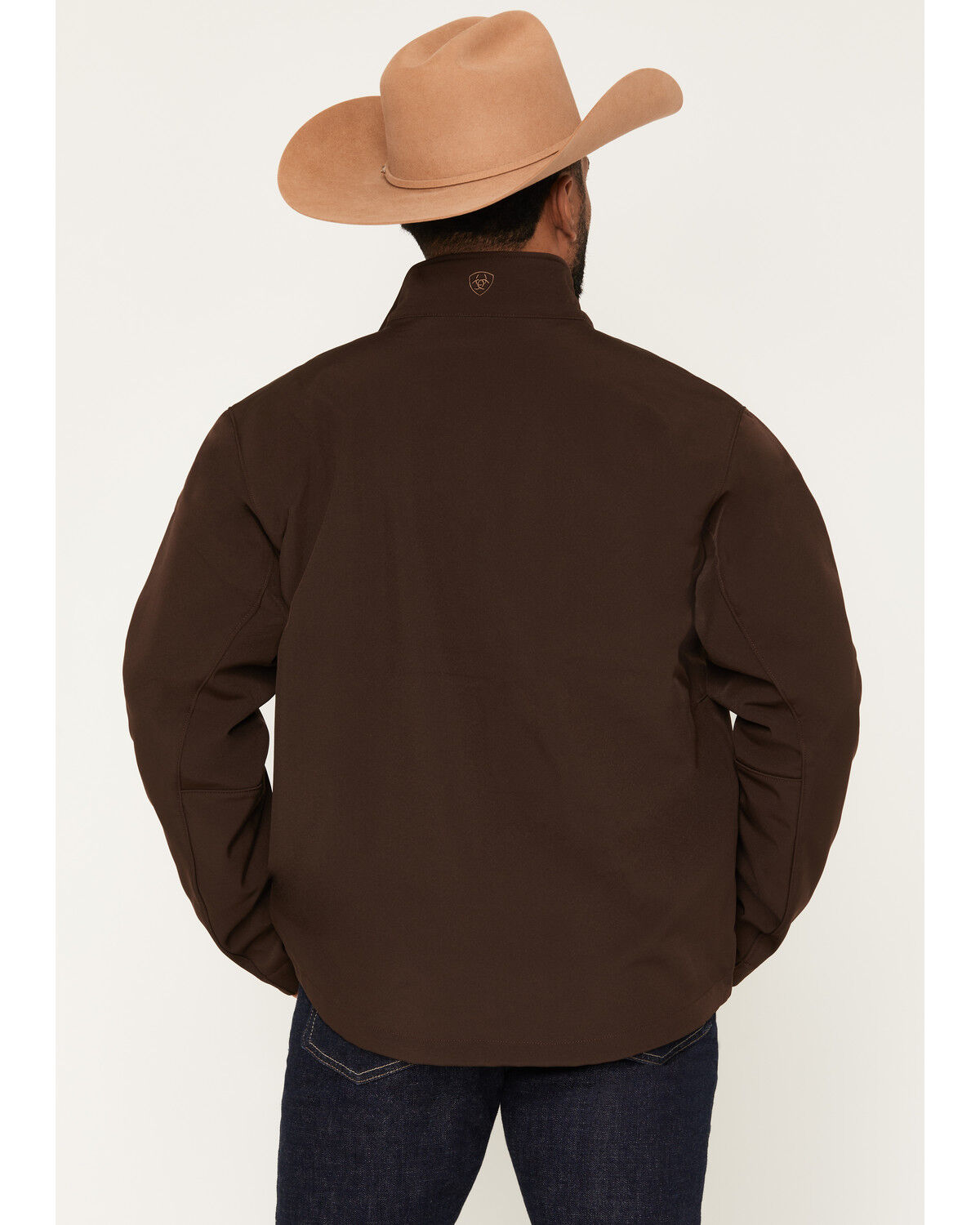 Image #4 - Ariat Men's Chest Logo Softshell Jacket - Tall, Chocolate, hi-res