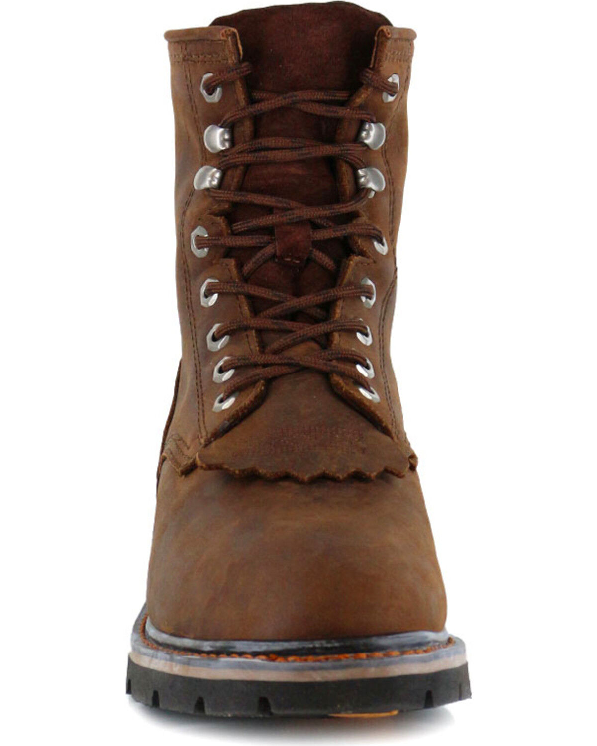 Image #4 - Cody James Men's 8" Mustang Waterproof Lace-Up Kiltie Work Boots - Soft Toe, Brown, hi-res