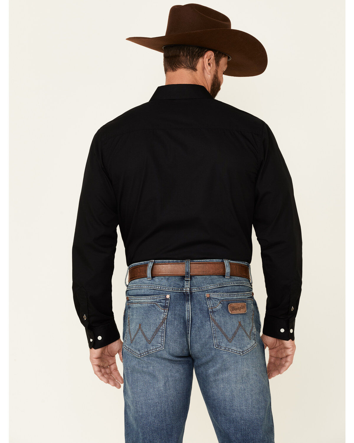 Image #4 - Cinch Men's Modern Fit Solid Long Sleeve Button-Down Western Shirt, Black, hi-res