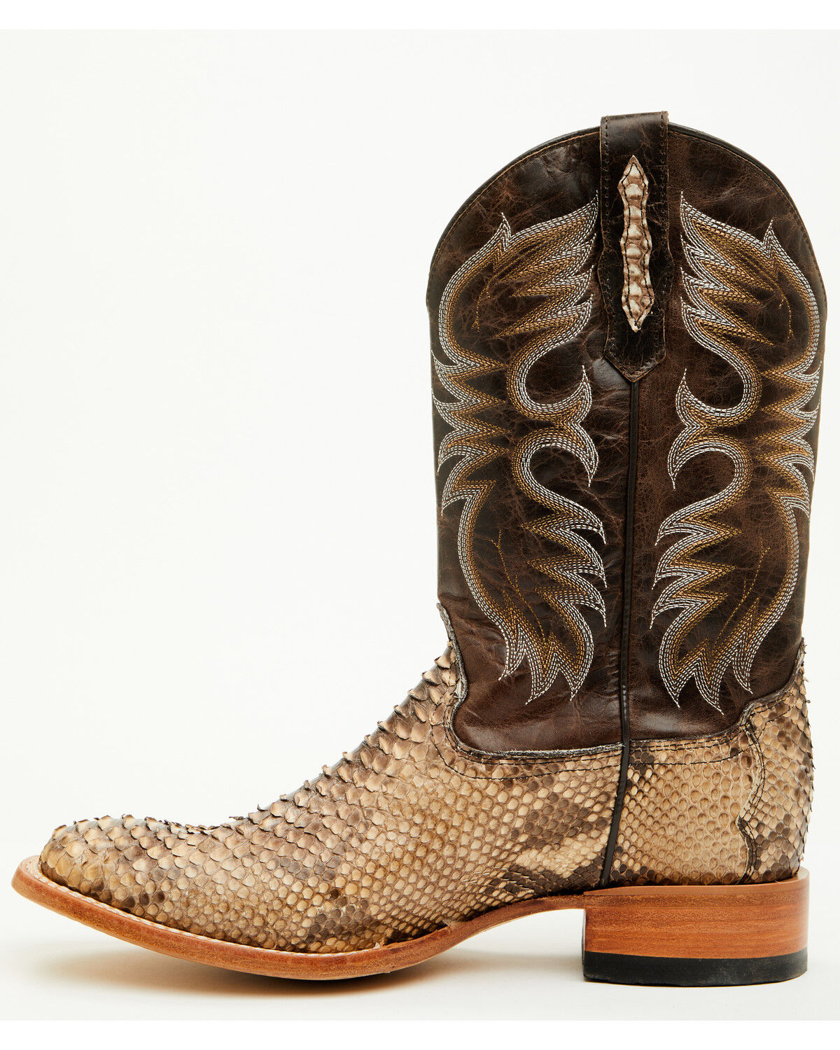Image #3 - Cody James Men's Exotic Python Western Boots - Broad Square Toe, Dark Brown, hi-res