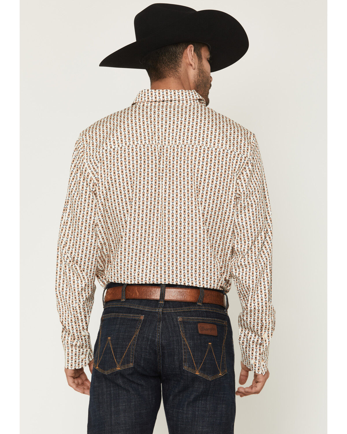 Image #4 - Gibson Trading Co Men's Arrowline Geo Stripe Print Long Sleeve Button-Down Western Shirt, White, hi-res
