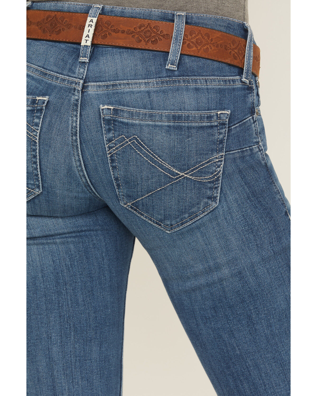 Image #4 - Ariat Women's Mid Rise Patricia Stretch Main Bootcut Jeans, Blue, hi-res
