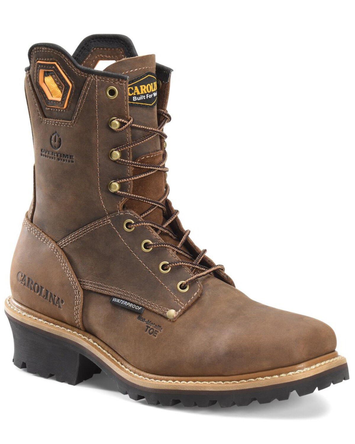 Image #1 - Carolina Men's Coppice Waterproof Logger Boots - Composite Toe, Brown, hi-res