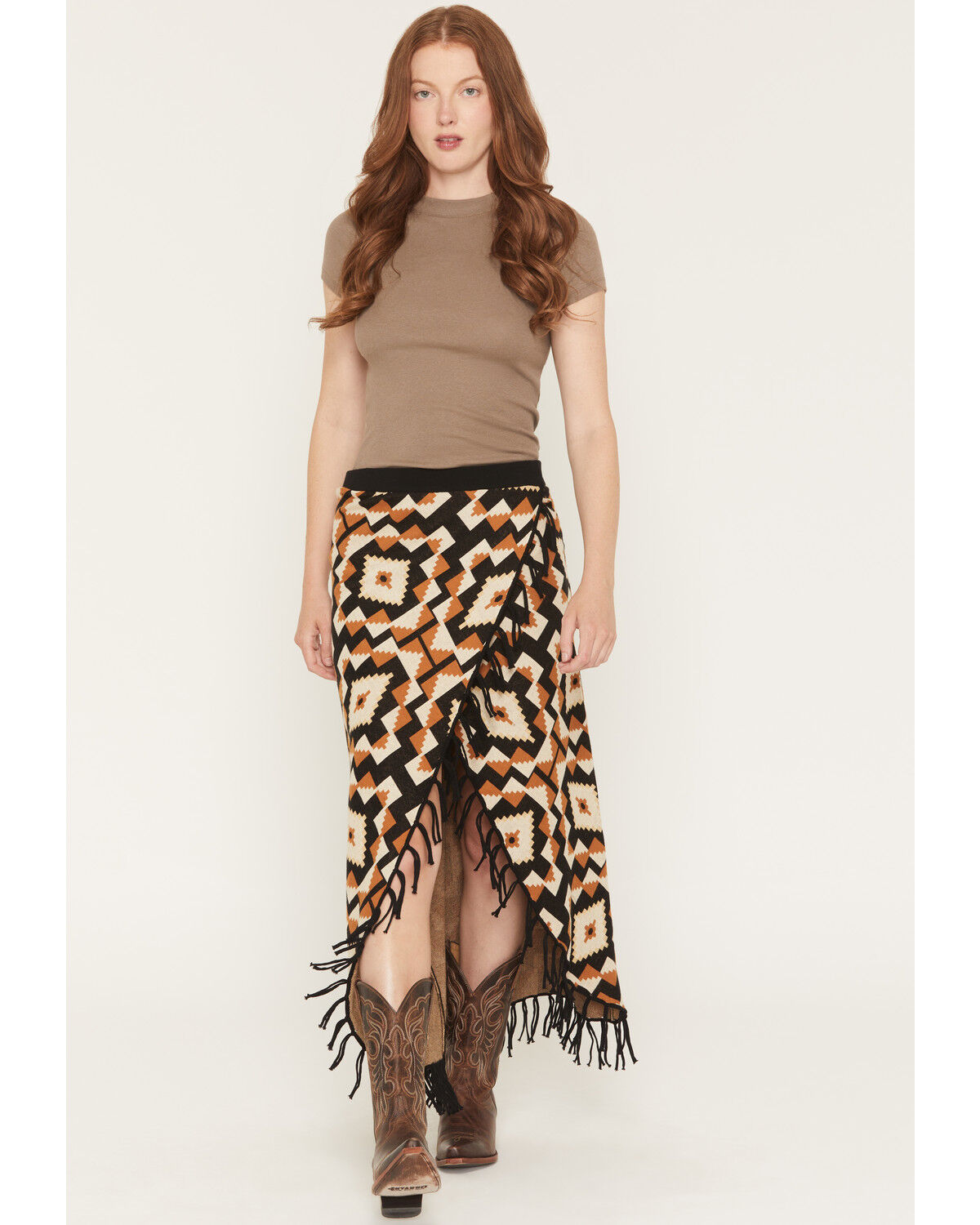 Tasha Polizzi Women's Andre Sweater Fringe Midi Skirt, Multi, hi-res