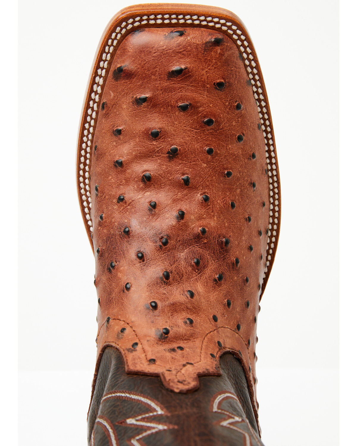 Image #6 - Horse Power Men's Boot Barn Exclusive Ostrich Print Tall Western Boots - Broad Square Toe, Cognac, hi-res