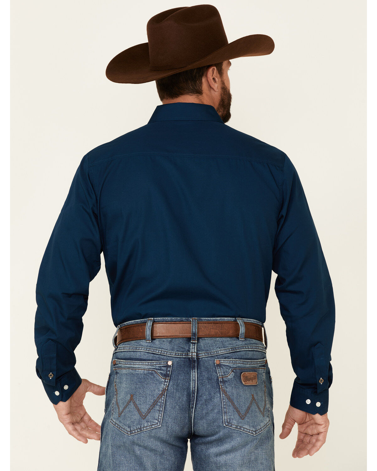 Image #4 - Cinch Men's Modern Fit Solid Navy Long Sleeve Button-Down Western Shirt, Blue, hi-res
