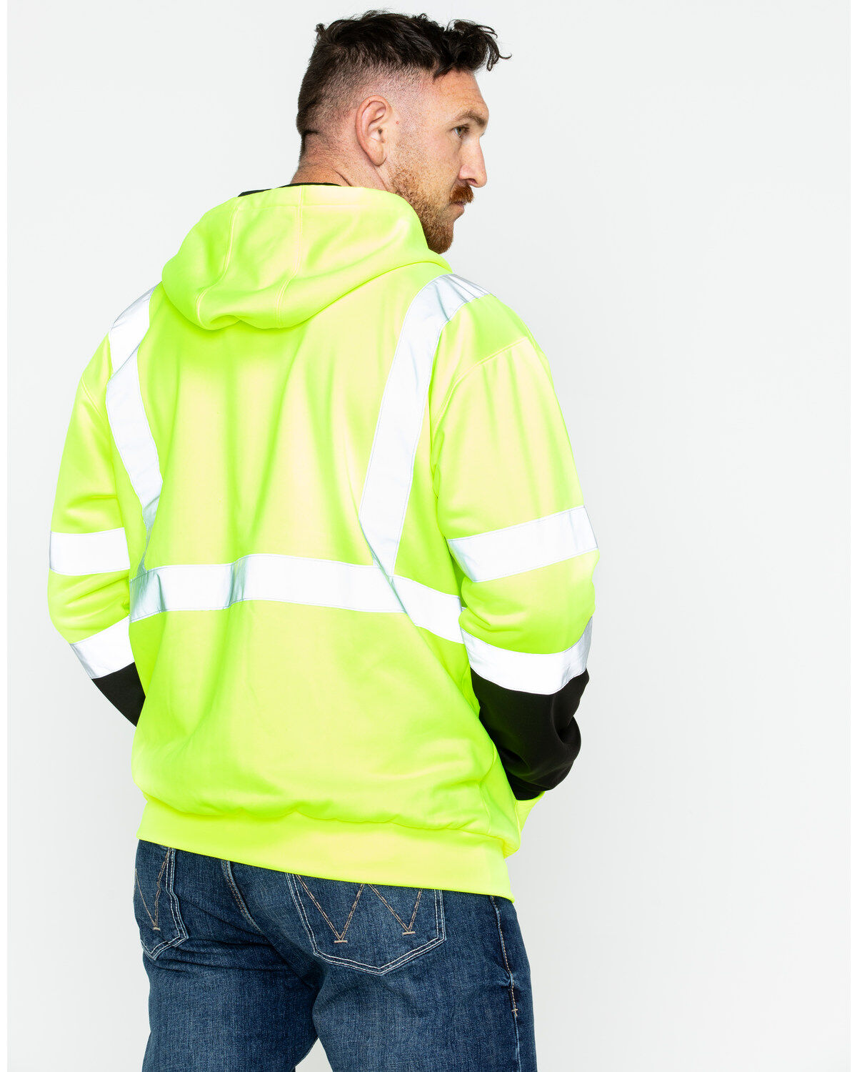 Image #2 - Hawx Men's Soft Shell High-Visibility Safety Jacket - Big & Tall, Yellow, hi-res
