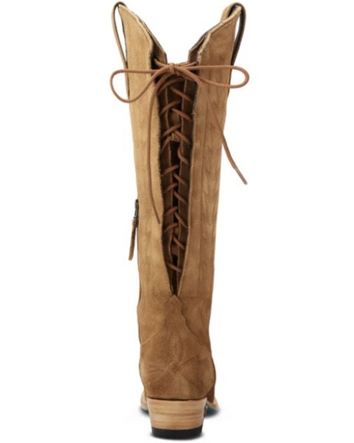 Image #5 - Lane Women's Lexington Knee High Corset Suede Western Boots - Snip Toe, Brown, hi-res