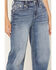 Image #4 - Miss Me Women's Medium Wash High Rise Paisley Pocket Slim 32" Bootcut Stretch Denim Jeans, Medium Wash, hi-res