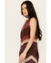 Image #2 - Shyanne Women's Long Striped Crochet Fringe Sweater Vest, Dark Brown, hi-res
