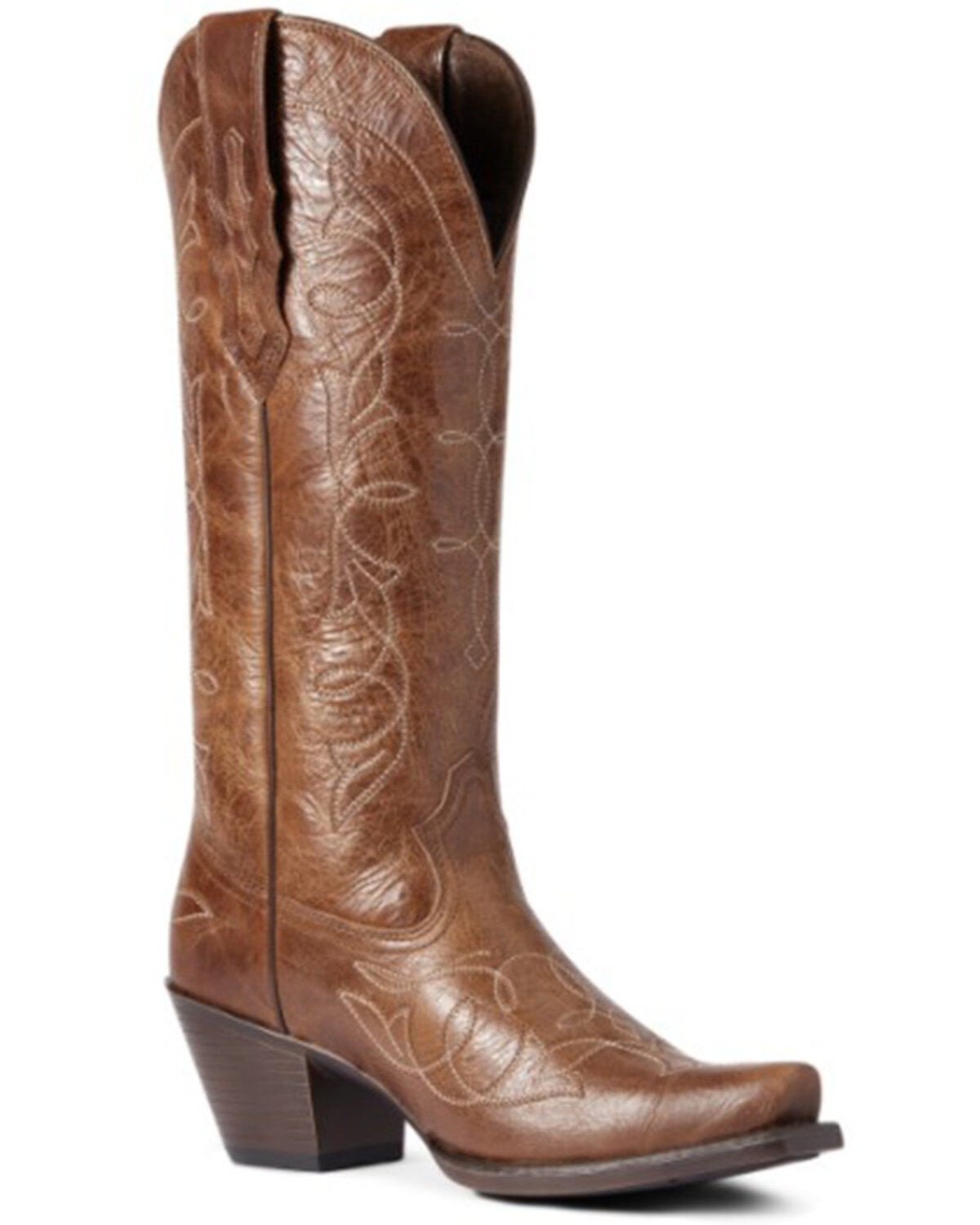Image #1 - Ariat Women's Heritage D Stretch Fit Western Boot - Snip Toe, Brown, hi-res