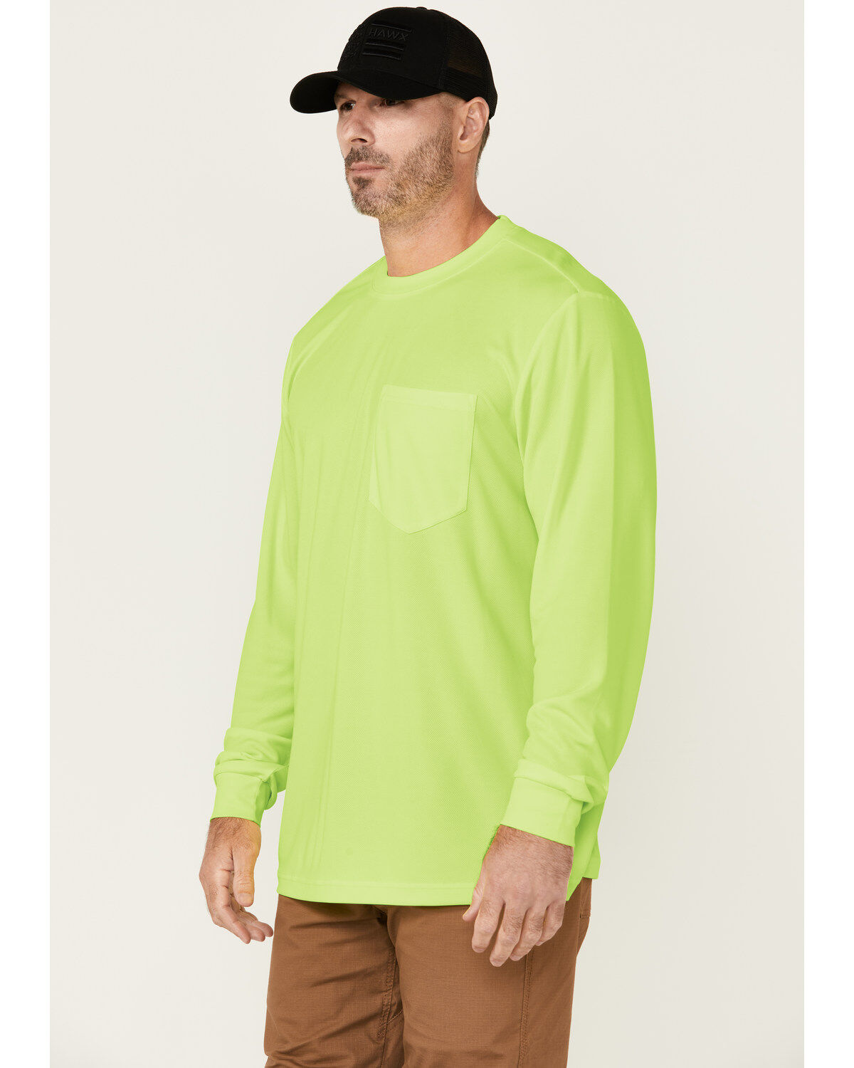 Image #3 - Hawx Men's Enhanced Visibility Long Sleeve Work T-Shirt, Yellow, hi-res