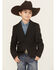 Image #1 - Scully Boys' Floral Embroidered Button-Down Sportcoat, Black, hi-res
