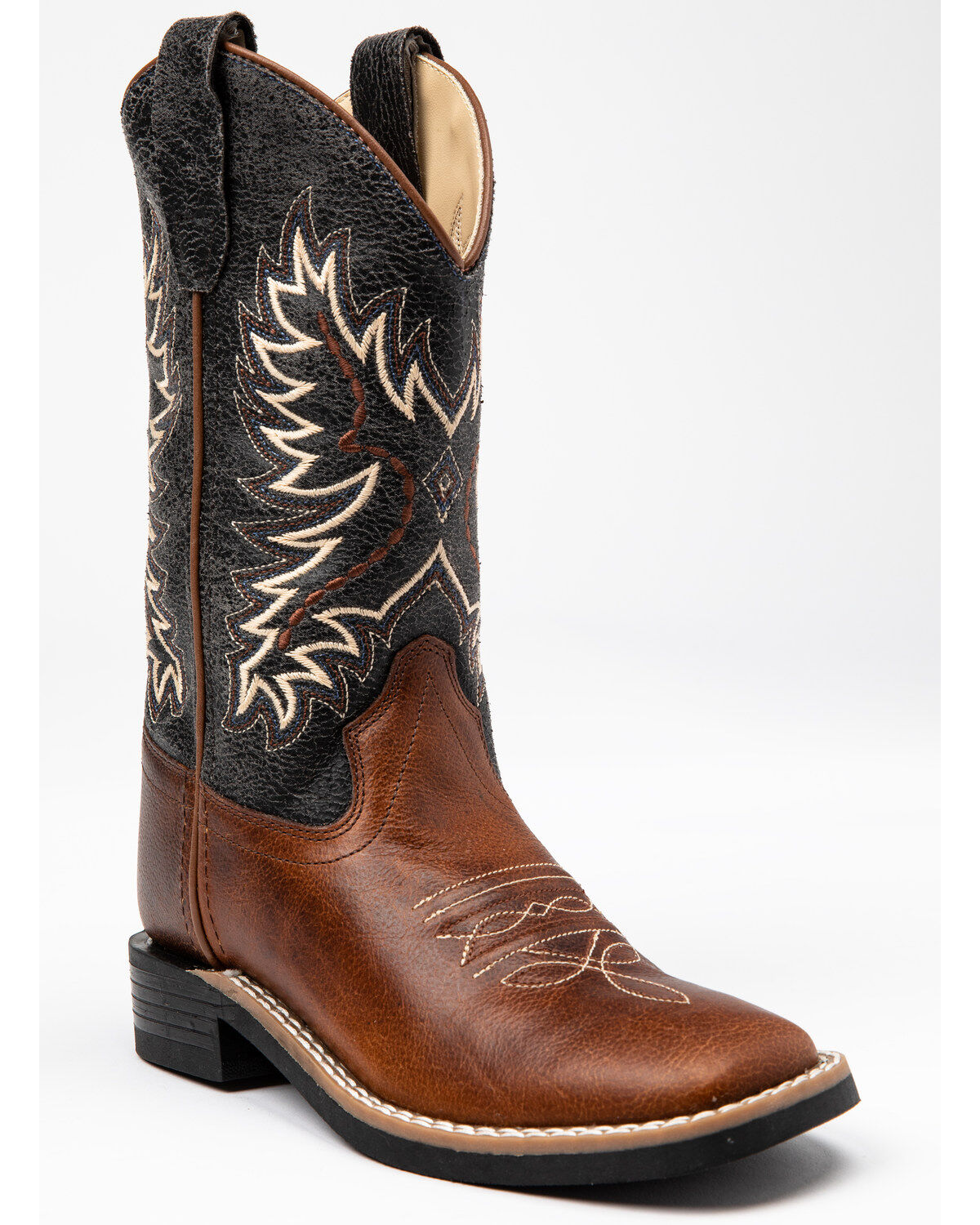 Image #1 - Cody James Boys' Ryder Western Boots - Square Toe, Brown/blue, hi-res