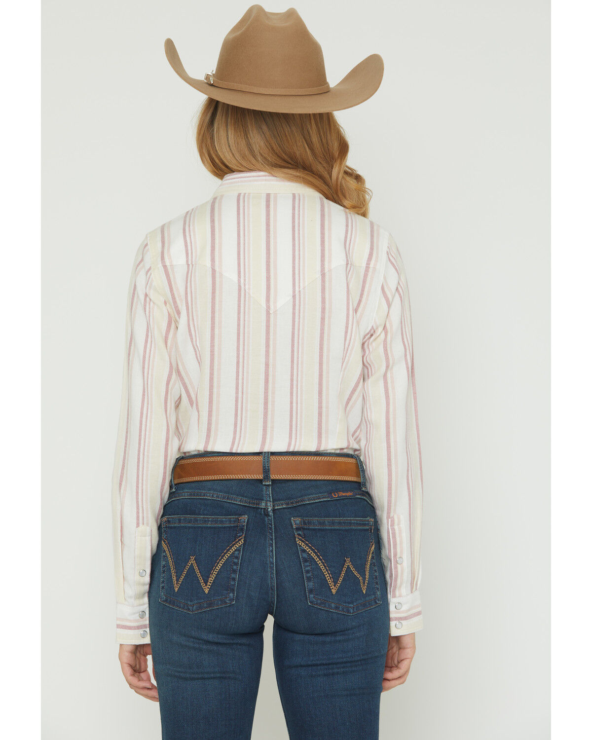 Image #4 - Wrangler Retro Women's Boot Barn Exclusive Striped Long Sleeve Pearl Snap Flannel Shirt, Multi, hi-res