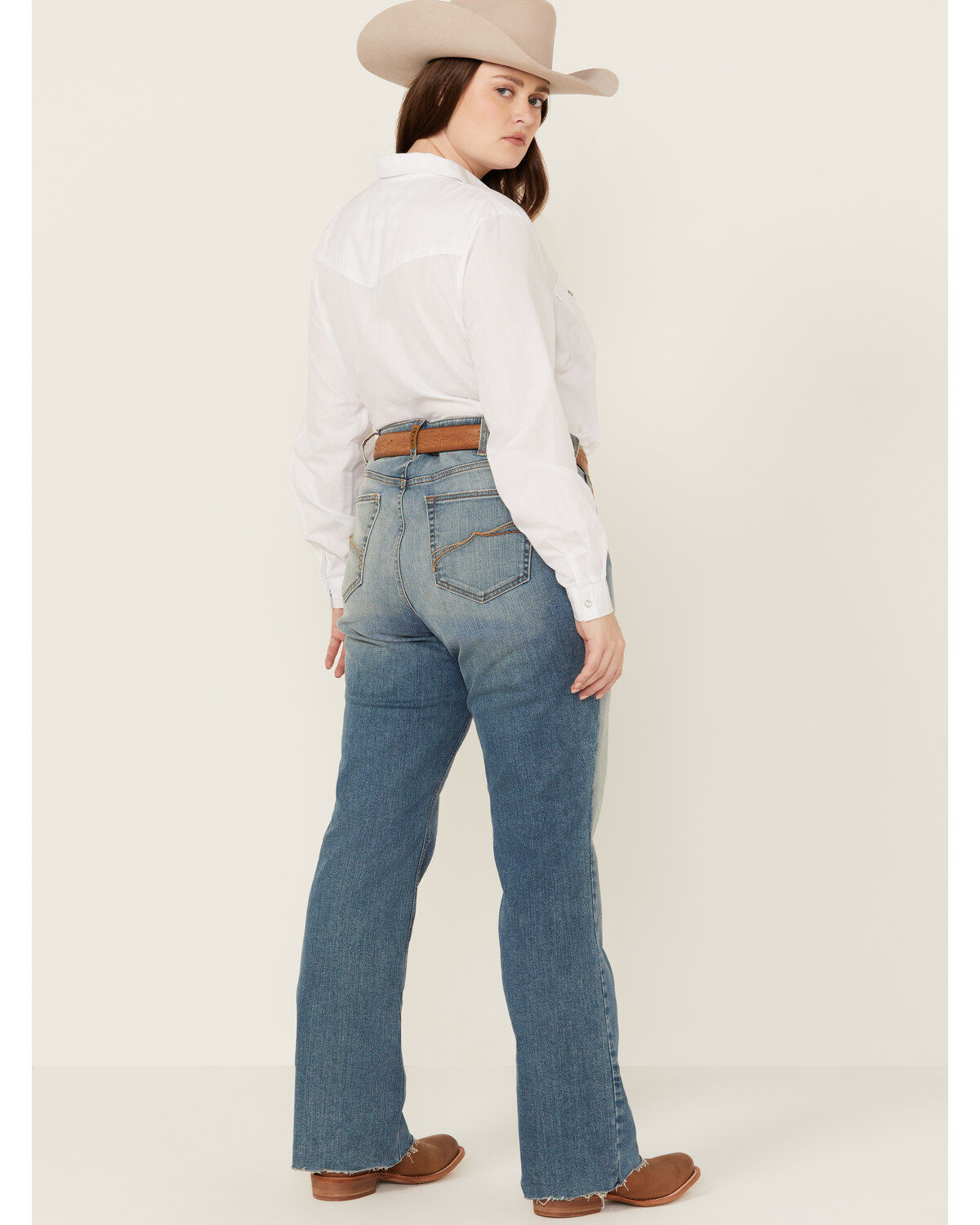 Image #3 - Ariat Women's Allison Medium Wash Mid Rise Bootcut Stretch Denim Jeans - Plus, Medium Wash, hi-res