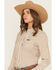 Image #2 - Wrangler Retro Women's Vertical Striped Long Sleeve Snap Western Shirt, Brown, hi-res