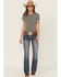 Image #1 - Stetson Women's 816 Fit White "S" Stitch Bootcut Jeans, Denim, hi-res