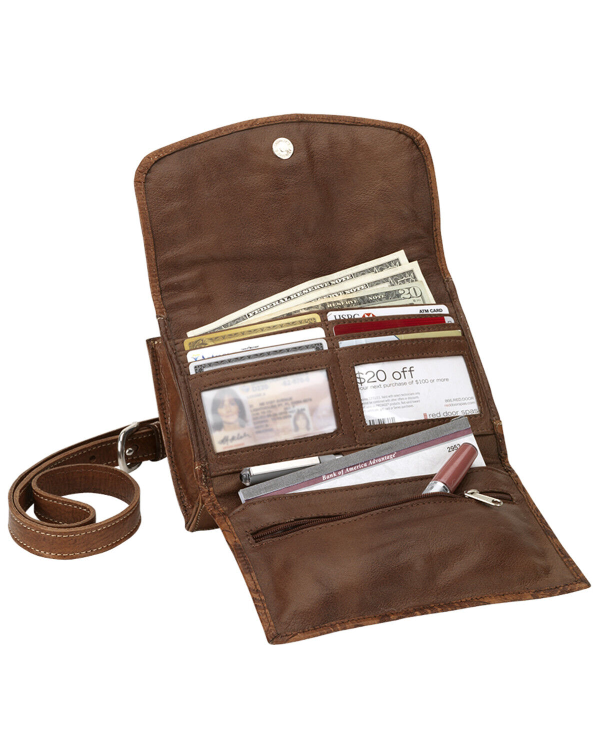 Image #3 - American West Harvest Moon Crossbody Bag, Brown, hi-res